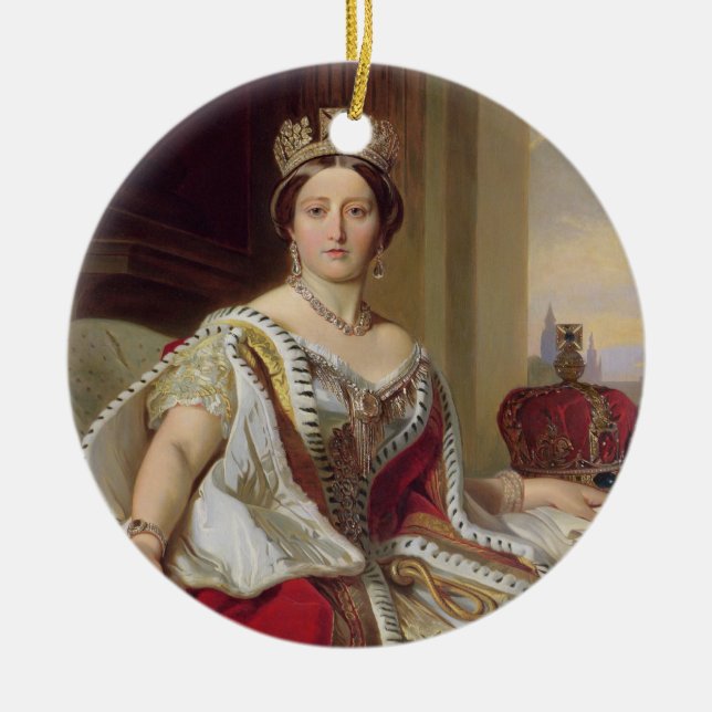 Porträt der Königin Victoria (1819-1901) 1859 (Öl Keramikornament (Vorne)