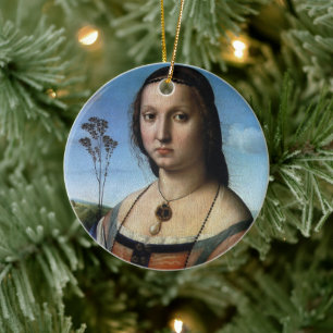 Porträt der Maddalena Doni von Raffael Sanzio Keramik Ornament