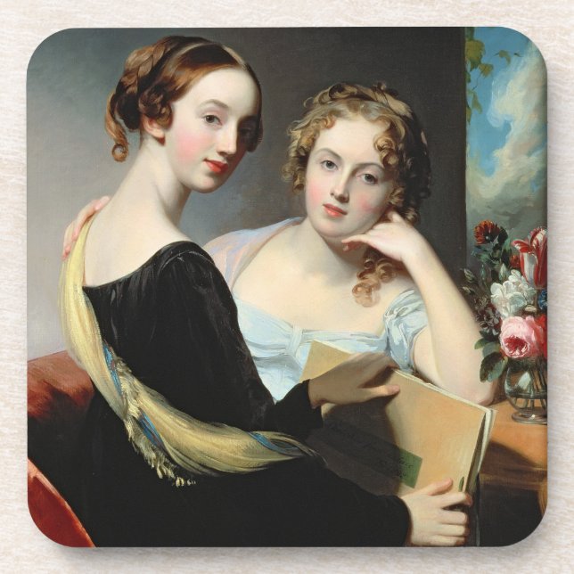 Porträt der McEuen Schwestern, nach 1823 Getränkeuntersetzer (Vorderseite)