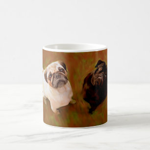 Porträt der Mops Aquarellkunst Kaffeetasse