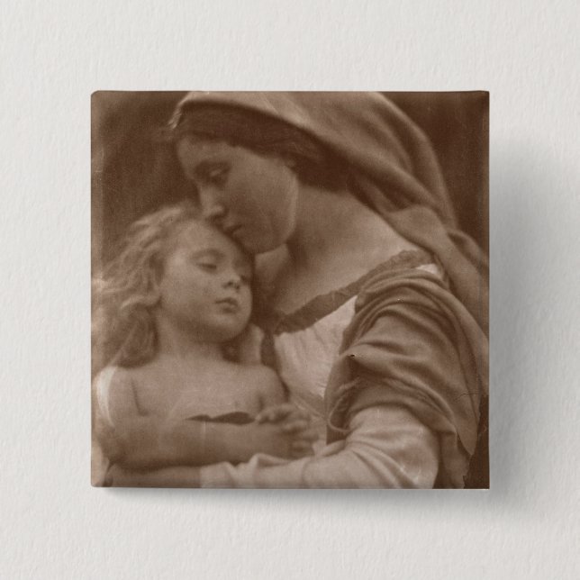 Porträt der Mutter und des Kindes (Sepia-Foto) Button (Vorderseite)
