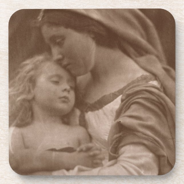 Porträt der Mutter und des Kindes (Sepia-Foto) Untersetzer (Vorderseite)