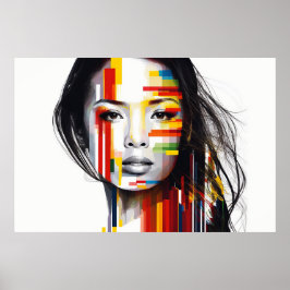 Porträt der vietnamesischen Frau mit ihren Face Co Poster
