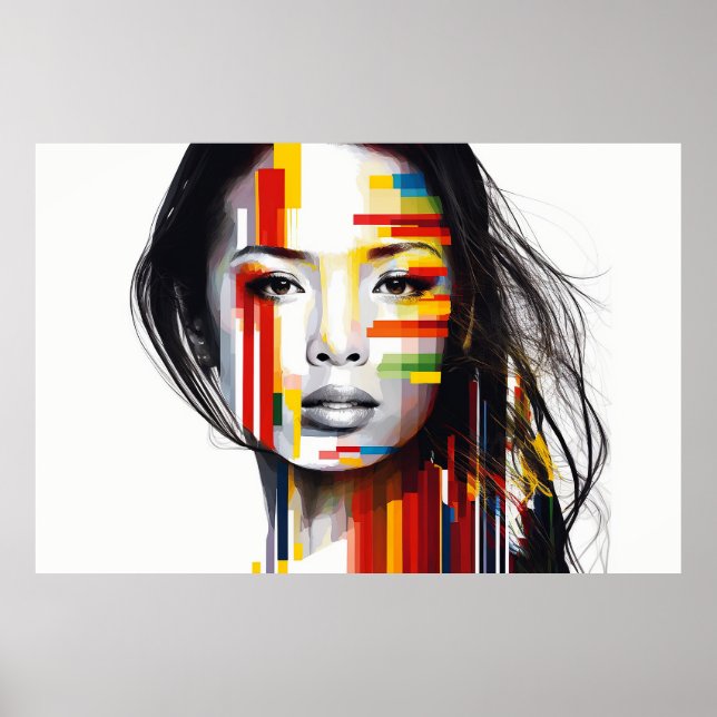 Porträt der vietnamesischen Frau mit ihren Face Co Poster (Vorne)
