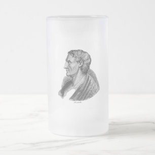 Porträt des antiken griechischen Philosophen Arist Mattglas Bierglas