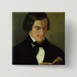 Porträt des Dichters Heinrich Heine 1842 Button
