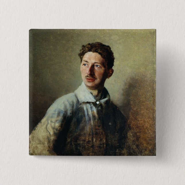 Porträt des Dichters Sergey Gorodetsky 1909 Button (Vorderseite)