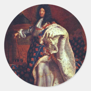 Porträt des französischen Königs Louis Xiv durc Runder Aufkleber