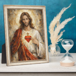 Porträt des Herrn Heiligen Herzens Jesu Christi Fotoplatte