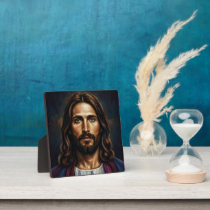 Porträt des Herrn Jesus Christus Kreidezeichnung Fotoplatte
