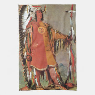 Porträt des indianischen Häuptlings Mato-Tope von  Geschirrtuch