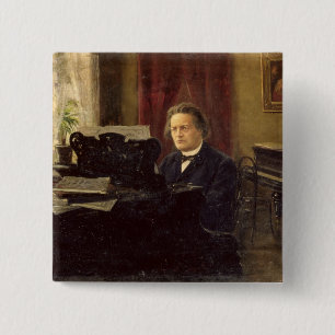 Porträt des Komponisten Anton Rubinstein Button