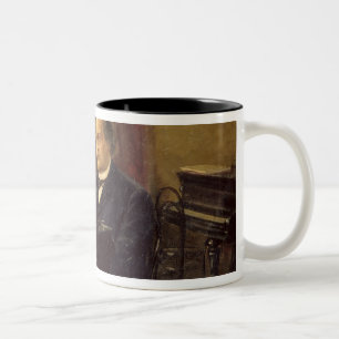 Porträt des Komponisten Anton Rubinstein Zweifarbige Tasse