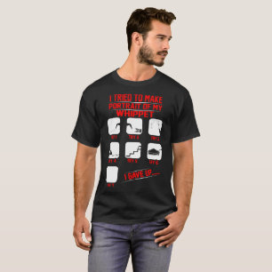 Porträt des lustigen boshaften Whippet T-Shirt