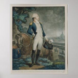 Porträt des Marquis de La Fayette Poster