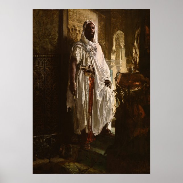 Porträt des maurischen afrikanischen Malers Poster (Vorne)