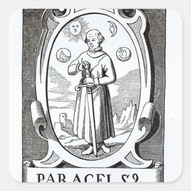 Porträt des Paracelsus Quadratischer Aufkleber (Vorderseite)