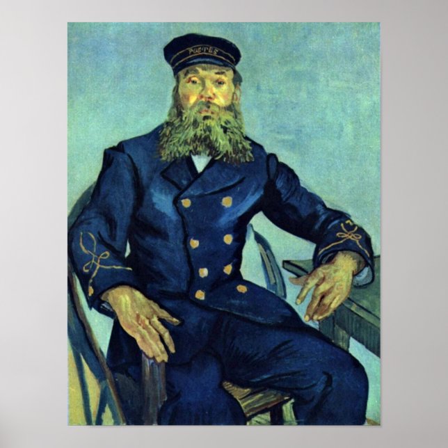 Porträt des Postman von Vincent Willem van Gogh Poster (Vorne)