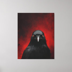 Porträt des Raben mit roten Augen Leinwanddruck