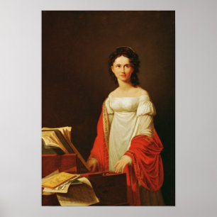 Porträt des Sängers Anna Borunova, 1821 Poster