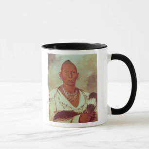 Porträt des schwarzen Falken, indischer Leiter Tasse