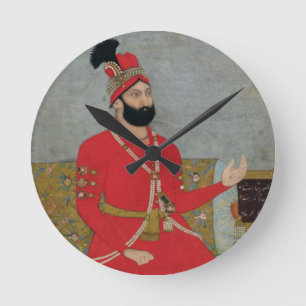 Porträt des Tiefpunkts Shah Afshar von Persien Runde Wanduhr