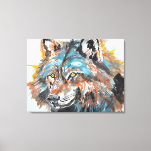 Porträt des Wolfes mit goldenen Augen Leinwanddruck
