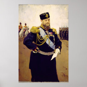 Porträt des Zars Alexander III, 1900 Poster