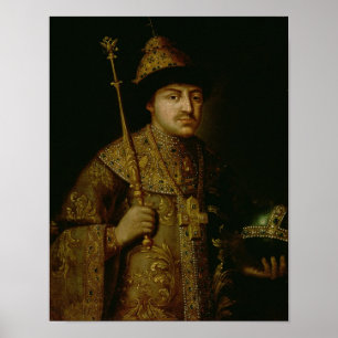 Porträt des Zars Fyodor III Alexeevich Poster
