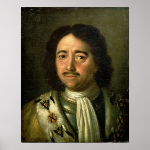 Porträt des Zars Peter I große 1772 Poster