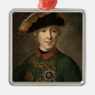 Porträt des Zars Peter III Silbernes Ornament