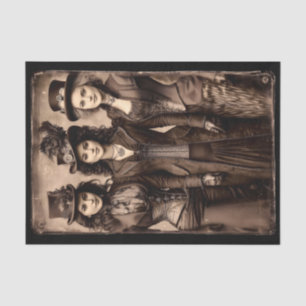 Porträt dreier Steampunk-Frauen DX6L Découpage Seidenpapier