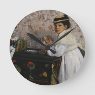 Porträt Edgar Degass von Fräulein Hortense Runde Wanduhr