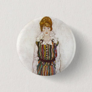 Porträt Egon Schiele von Knopf Edith Schiele Button