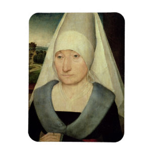 Porträt einer alten Frau (Öl auf Platte) Magnet