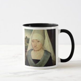 Porträt einer alten Frau (Öl auf Platte) Tasse
