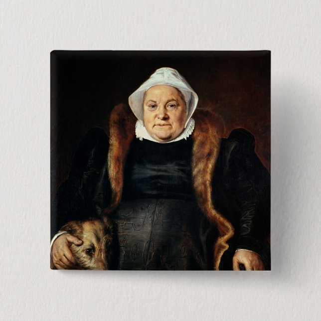Porträt einer älteren Frau Button (Vorderseite)