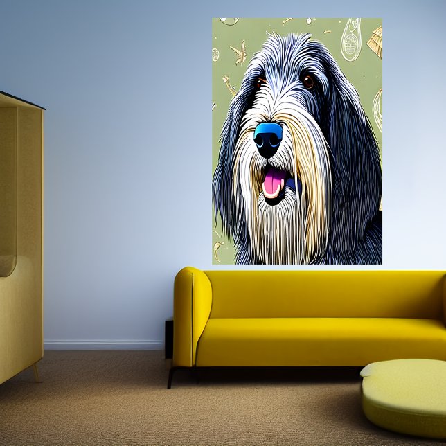 Porträt einer bärtigen Collie | AI Art Poster (Von Creator hochgeladen)