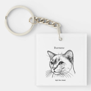 Porträt einer Burmesen-Katze Schlüsselanhänger