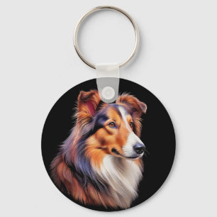 Porträt einer Collie Schlüsselanhänger