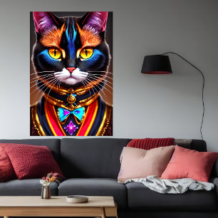 Porträt einer coolen anthropomorphischen Katze   A Poster