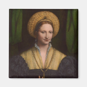Porträt einer Dame, 1520-1525 (Öl auf Platte) Magnet