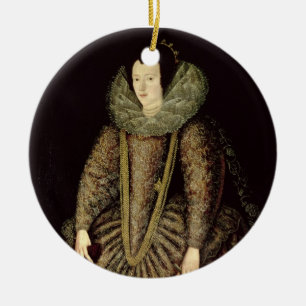 Porträt einer Dame im elisabethanischen Kleid Keramik Ornament