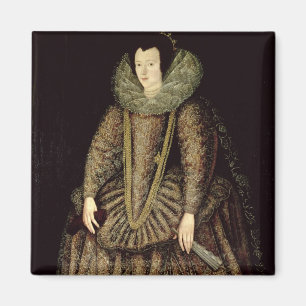 Porträt einer Dame im elisabethanischen Kleid Magnet