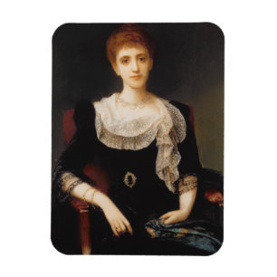 Porträt einer Dame (Öl auf Leinwand) 2 Magnet