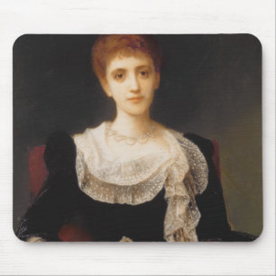 Porträt einer Dame (Öl auf Leinwand) 2 Mousepad