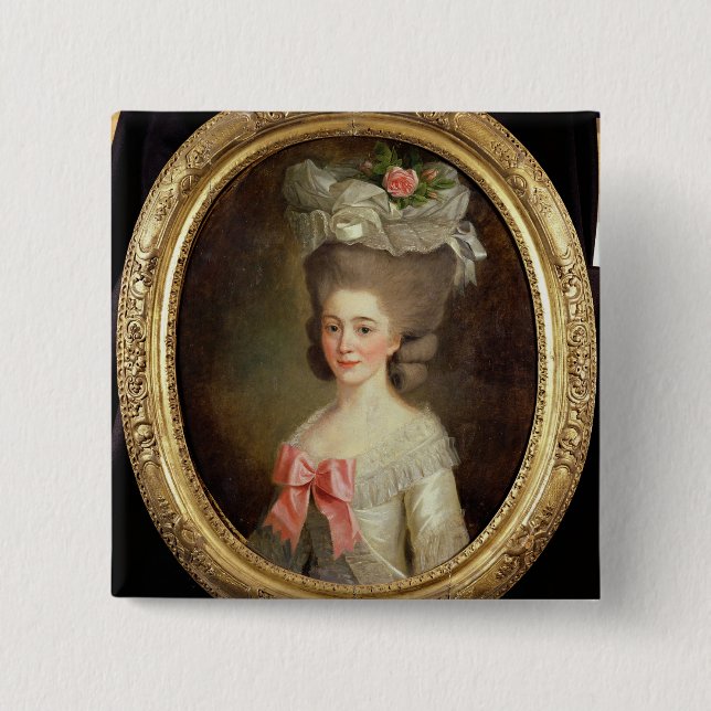 Porträt einer Dame (Öl auf Leinwand) Button (Vorderseite)