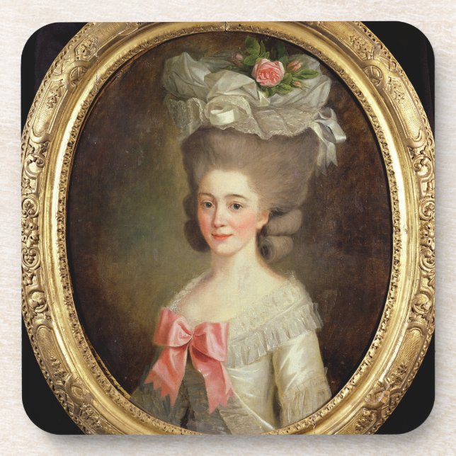 Porträt einer Dame (Öl auf Leinwand) Getränkeuntersetzer (Vorderseite)