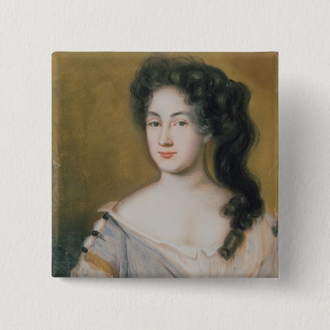 Porträt einer Dame (Pastell auf Papier) Button (Vorderseite)