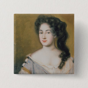Porträt einer Dame (Pastell auf Papier) Button